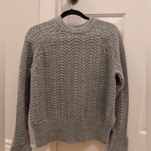 H&M Light Gray Cable Knit Crewneck Sweater